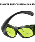 Kickass 800-1100nm Laser Safety Glasses Featuring Tough OD5+ And OD7+ Ratings For Near Infrared Work with green lenses
