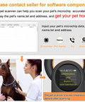 Dog being scanned by Pet Microchip And RFID Scanner With 1.44 Inch Color Display, Bluetooth, USB And 2.4G Wireless Connections