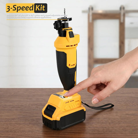 Cordless Drywall Rotary Tool For Sheetrock, Drywall Saw Cutter And Undercut Tool, Brushless Woodworking Cutter For Cutouts In Drywall, Wood, And Plastic, Speed Adjustable Up To 30,000 RPM, Compatible With 20V Max Batteries Not Included, 3-speed kit on battery base