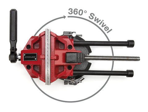 Top view of Low Profile 6 Inch Bench Vise with Rapid Opening and 360-degree swivel base