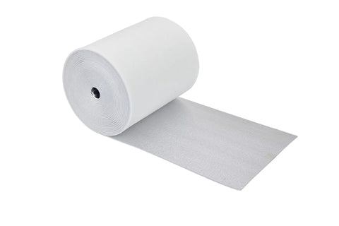 5mm Reflective Foam Core Insulation Roll 16 By 50 Ft R15 Radiant Barrier Vapor Barrier And Sound Shield White Foil