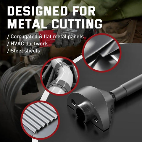 Pro Grade 16 Gauge Punch And Die Replacement Set For Sheet Metal Tools, shown for cutting metal panels and HVAC ductwork.