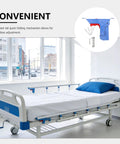 Bedside Rail Latch With Plastic Release Knob And Adjustable Drop Mechanism Replacement Metal Release Button For Hospital Bed Rails Durable Easy Fold Design For Nurses And Care Facilities on a hospital bed.