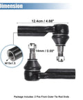 Dodge Ram 1500 Front Outer Tie Rod Ends Kit 2 Pack Direct OE Replacement ES80574 For Tight Steering And Beefed Up Ride On Rough Roads Safer Handling And Quicker Response On Every Drive. 2 pcs, 12.4cm, M15x1.5