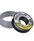 Megatape Gray Thread Seal Tape 1/2 Inch Wide By 260 Inch Long, spool and cover displayed on white background
