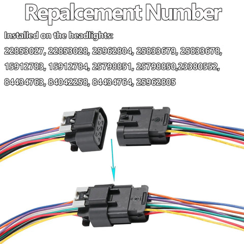 Chevrolet Silverado 8 Pin Headlights Connector Harness Plug And Play Wire for 2007 2015 Silverado 1500 2500 3500 HD, two connectors