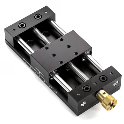 Manual Linear Stage With 75mm Rail Guide Sliding Table In Aluminum Alloy Body Rock Solid Anti Backlash Nut Laser Marked Scale