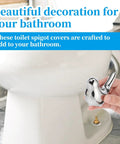 Two Ceramic Bird Toilet Bolt Covers Set, with silver bird design, easy install on bathroom toilet bolts up to six tenths of an inch
