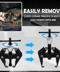 Pro Grade Windshield Wiper Arm Removal Tool Kit demonstrating pulling action with adjustable carbon steel arms