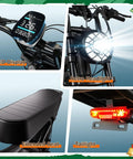 Beast Fat Tire Electric Bike For Adults With 1500W Peak Motor and 60 Mile Range, featuring LED display and retro headlight