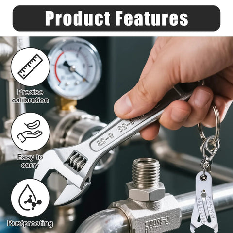 5 Piece Bolt Size Finder Tool Set With Mini Vernier Calipers And Small Ruler, Portable Nut And Bolt Thread Checker in use