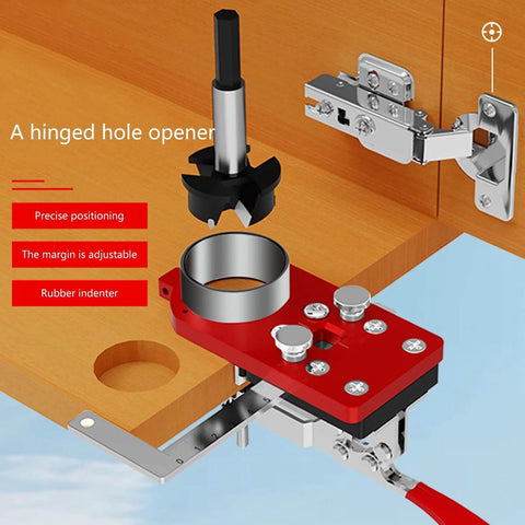 Stainless Steel Hinge Drilling Jig For 35mm Cup Hinges With Ball Bearing Guide For Smooth Pro Grade Cabinet Assembly image