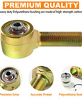 7/8-14 Right Hand 4130 Chromoly Rod Ends with 9/16 Bore for Steering Tie Rods, showcasing durable polyurethane bushing and precision threads.