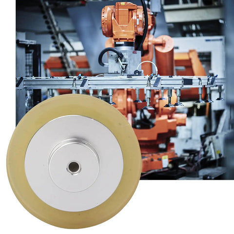 Beefy Rotary Encoder Meter Wheel With 6mm Aperture For Marking Machines And Inkjet Printers, non slip rubber wheel, industrial setting