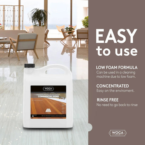 Commercial Soap Floor Cleaner Concentrate For All Floor Surfaces Pro Grade Plant Based Formula Safe On Sealed Hardwood Tile Stone Laminate Vinyl LVT Ceramic Tile Streak Free Shine Deep Clean For Home Or Business, 5L jug