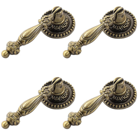 Six Pack Antique Tear Drop Drawer Pulls In Bronze Finish For Cabinets Drawers Dressers And Wardrobes Includes Two Sets Of Screws And 1.85 Inch Adjustable Screws For Easy Installation Vintage Style Durable Cabinet Knob Handles displayed.