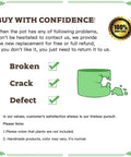 Warranty policy with satisfaction guarantee for Three Piece Ceramic Plant Pots Set With Drainage Holes, 5.7 4.7 3.5 Inch.