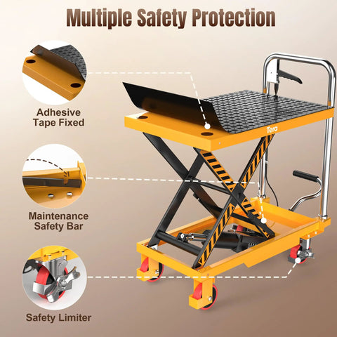 Heavy Duty Hydraulic Lift Table Cart 330 Lbs Single Scissor Platform Adjustable Height 8 To 28 Inches Yellow Smooth Operator For Garage Workshop Material Handling That Really Delivers Badass Performance And Zero Hassle