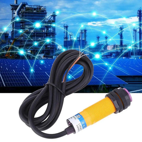 10 Pack Infrared Diffuse Photoelectric Switch Sensor Module For Automation And Machinery E3F DS30C4 M18 with cord in industrial setting