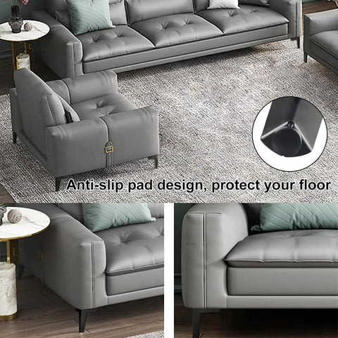 4 Inch Metal Furniture Legs Black Set Of 4 Heavy Duty Modern Style Replacement Sofa Feet with floor protection pads