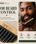 Wide Tooth Bamboo Detangling Comb for Curly Hair Smooth Easy Glide Snag Free Detangling Wet or Dry Hair Thick Coily Textured Styles Eco Friendly Durable Hair Care Tool used on beard
