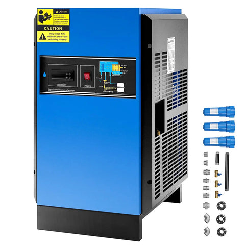 Industrial Refrigerated Air Dryer 85 CFM Built For 15 HP And 20 HP Pro Grade Compressors, color control panel, accessories