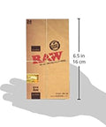 Hand holding Unrefined Classic 1 And A Quarter Size Cigarette Rolling Papers Full Box 24 Packs 1200 Ultra Thin Translucent 75mm By 44mm Natural Gum Additive Free All Natural Vegan Made In Spain, 6.5 inches tall.