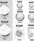 Disco Ball Party Supplies Kit 121 Pcs Silver Disposable Plates Napkins Cups Mini Disco Balls And Table Runner For 70s 80s