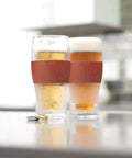 Level Up Your Chill Game With These Freezable Pint Glasses Double Walled Insulated Tumblers That Keep Beer And Iced Coffee Straight Frosty Built To Last Set Of Two Wooden Handles with cold drinks and caps