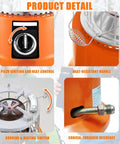 Go To All In One Propane Heater And Stove Portable with 6 Ft Regulating Valve features piezo ignition, switch and threaded interface