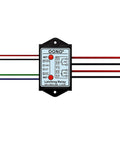 8Amp DC24V Latching Relay Module With Power Off Memory, DPST 1NO 1NC For Reliable Auto Control, Industrial Projects And Home Automation, Keeps Output State Even When Power Drops; black plastic wired module front view