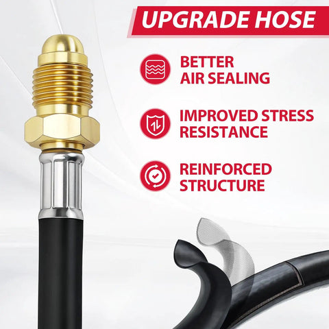 Argon Regulator Flow Meter With Welding Hose For MIG TIG Welding, CGA-580 Inlet, Smooth Flow, Works With Argon CO2 Helium And More Gas Cylinders, Easy Hookups And Multi-Size Connection Options brass hose fitting with black welding hose