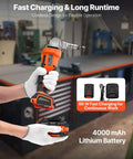 Cordless Metal Nibbler With 20V 4000mAh Battery 2200 RPM Brushless Motor Electric Nibbler Cutter shown hand-held with charger