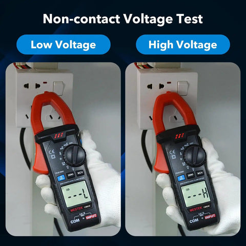 True RMS Digital Clamp Meter For DIY And Pros testing low and high voltage in socket