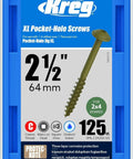 Protec-Kote Outdoor Pocket Screws 2-1/2 Inch Coarse Thread With Maxi-Loc Head shown in packaging