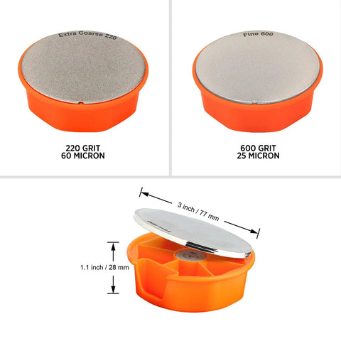 Dual Grit Diamond Sharpening Stone With Extra Coarse 220 And Fine 600 Grit For Knife And Garden Tools Beast Sharpener Sharpen Lawn Mower Blades, Axes, Hatchets, Machetes, Hedge Shears, Chisels And More