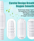 Geiserailie 10-pack oxygen tubing swivel connector, white plastic, 360° rotation to prevent tangling