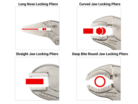 Locking Pliers And Clamps Set 18 Piece Heavy Duty Tool Kit with various jaw types for fast grips and secure holds