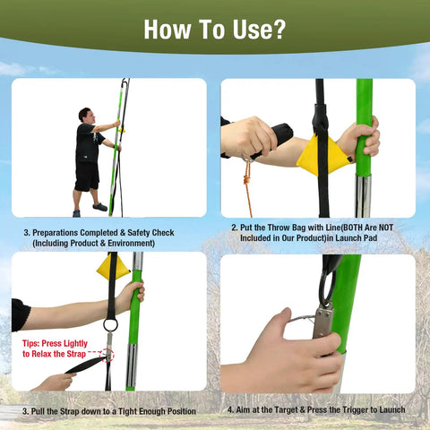 Instructions for Arborist Slingshot Throw Line Rope Launcher With Trigger For Adults
