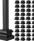 Iron Baluster Shoes for One Half Inch Square Stair Rails No Fuss Install Satin Black 48 Piece Set with Screw On Design