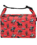 Cowboy Themed Lunch Bag For Women And Men, Reusable Insulated Lunch Tote With Leakproof Design featuring cowboy and cactus print