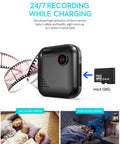 Ultra Compact 1080P Spy Camera WiFi Night Vision Mini Nanny Cam with SD card slot for 24/7 recording while charging.