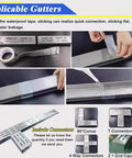 Beefy Heavy Duty Stainless Outdoor Trench Drainage Kit With Slim Low Profile Grate For Courtyard Lawn And Driveway Rust Resistant 304 Stainless Steel Splicable Design For Quick Easy Custom Drain Lines with connectors