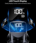 LED touch display showing real-time suction levels and battery status for Lightweight Cordless Vacuum With Zero Tether Headache And Extended 75 Minute Battery Life Delivering Hefty 55 Kpa Suction To Wipe Out Stubborn Dust Bunnies On Every Hardwood Floor Or Rug.