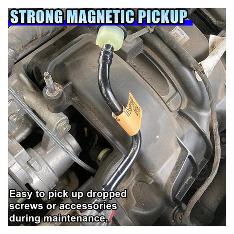 Flexible Magnetic Pickup Tool With 24 Inch Bendable Extension For Hard To Reach Spots, Powerful Magnetic Head That Grabs Screws Nuts Bolts Car Keys And Small Metal Debris, Ideal Magnetic Sweeper For Home Garage Workshop And Automotive