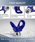 7/8 Inch RAC X Hand Tight Tip Guard With Blue Base G7/8 Thread on marble surface; metal and plastic materials