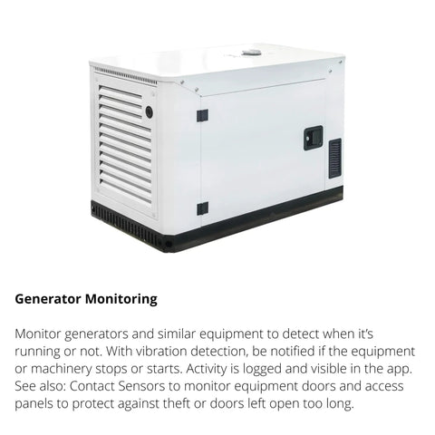 LoRa Smart Vibration Sensor With Shock And Glass Break Detection, Tamper Alarm, Motion And Generator Running Alerts on generator