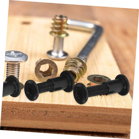 Heavy Duty Steel Screws And Nuts 170 Set Assortment Kit For Furniture Assembly showing assorted screws and nuts on wooden surface.