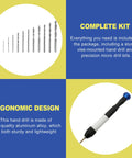 Top Notch Pen Style Pinvice And Micro Drill Bit Set, 26 Pc Hss Handheld Manual Kit, complete micro drill bit kit and ergonomic hand drill.