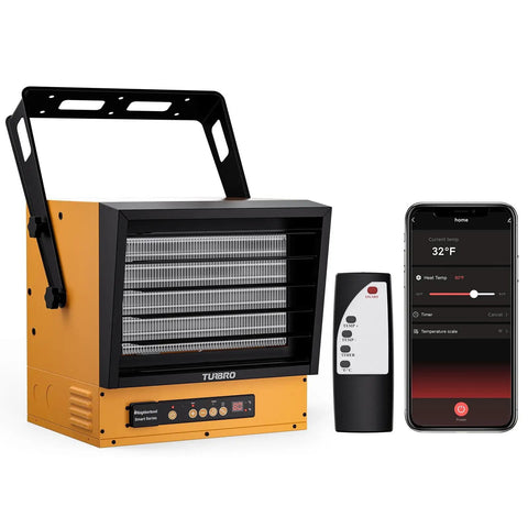 Next Level 10,000W Electric Garage Heater With 240V Hardwired Setup, WiFi Enabled Smart GH10K with thermostat and remote.
